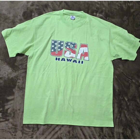 Men's Hawaii T-Shirt USA Yazbek Green Excellent Condition XL - Picture 1 of 4